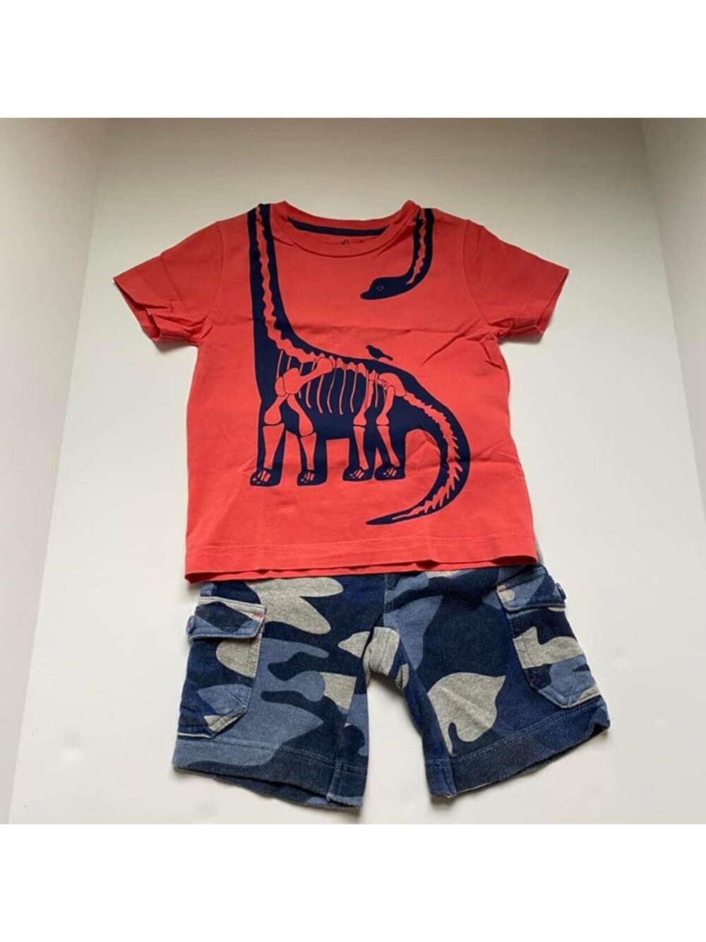 Mini Boden Dinosaur Wrap Around Camo Shorts
